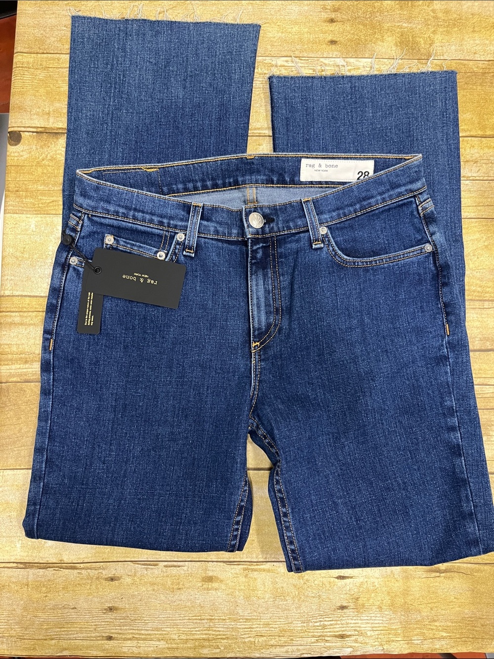NWT rag & bone Lily Mid Rise Boot Cut Indigo Straight Leg Jeans